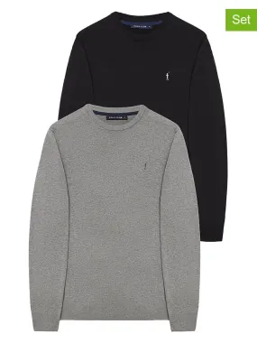 2er-Set: Pullover in Schwarz/ Grau